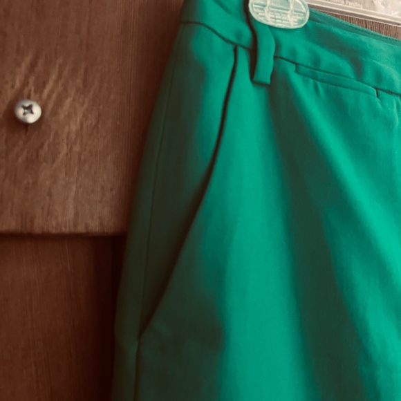 DVF Diane Von Furstenberg Green Wool Trousers High Waist Crop Wide Leg Pants 6 - Picture 8 of 14